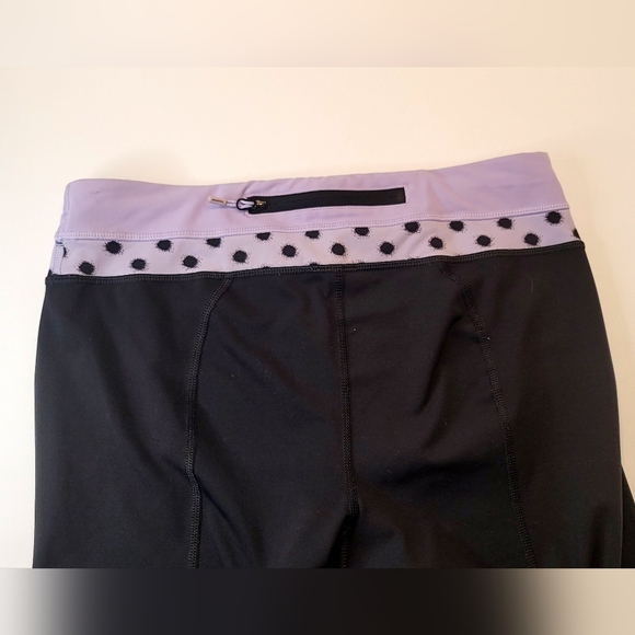 Lululemon Run: Inspire Crop II Blac /Lilac /High Noon Dot Lilac/ size 8 - Picture 7 of 12